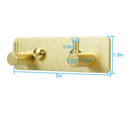 Picowe Key Holder for Wall Decorative, Adhesive Aluminium Key Hooks, Key Hanger Key Organizer for Wall, Towel Hook Coat Hanger for Kitchen Bathroom Mudroom Hallway Entryway (Golden, 2 Row)