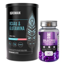 Kit Bcaas  Glutamina Birdman  Glteo Peptonas Kiv 90 Cps.                                                                                              