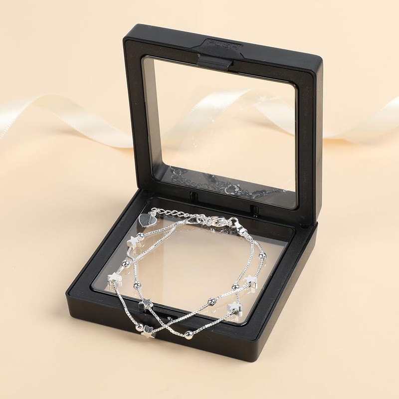 Pulsera de Plata 925 para Mujer, Estrella Brazaletes para Mujer,