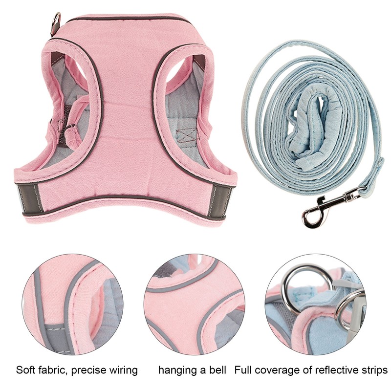 Cat Vest Harnesses and Leash Color Blocked Reflective Adjustable Escape