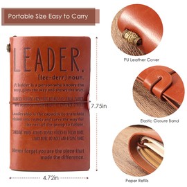 Eterfordista Leader Gifts Thank You Gifts for Boss Leader Mentor Supervisor PM Retirement Leaving Coworker Farewell Bosses Day Promotion Celebration Birthday Gift Leader Definition Leather Planners 6PCS