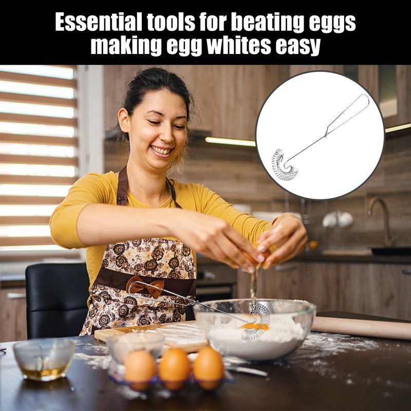 1 Piece Stainless Steel Egg Beater, Spiral Whisk, Mini Egg