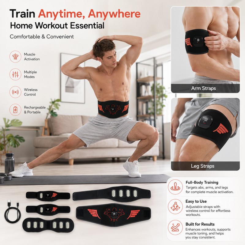 EMS Muscle Stimulator Belt for Massage & Relaxation – Adjustable