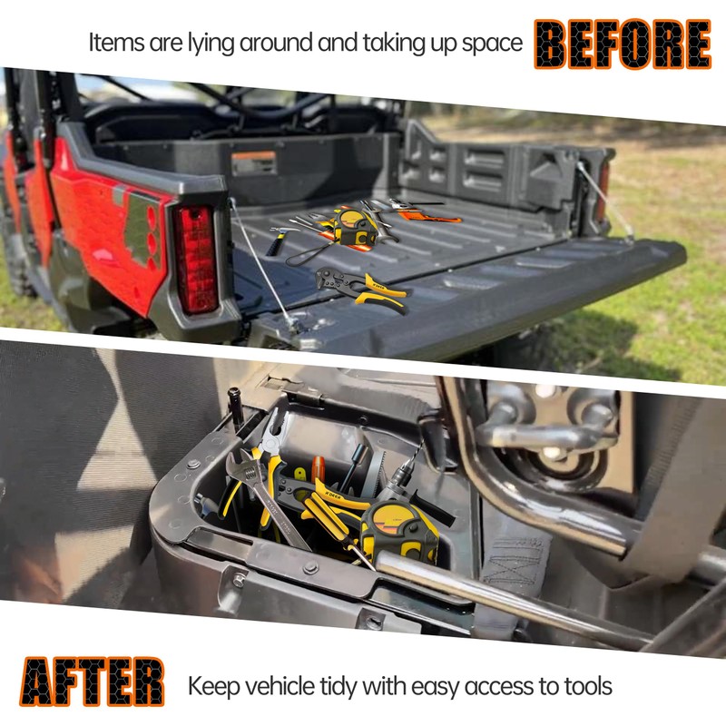 CUSAUTV Underseat Storage Box Compatible with 2017-2023 Honda Pioneer 1000