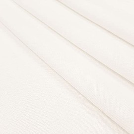 Bella - Natural Linen Cotton Fabric for Clothing & Decoration - Prewashed - per metre (Linen White)