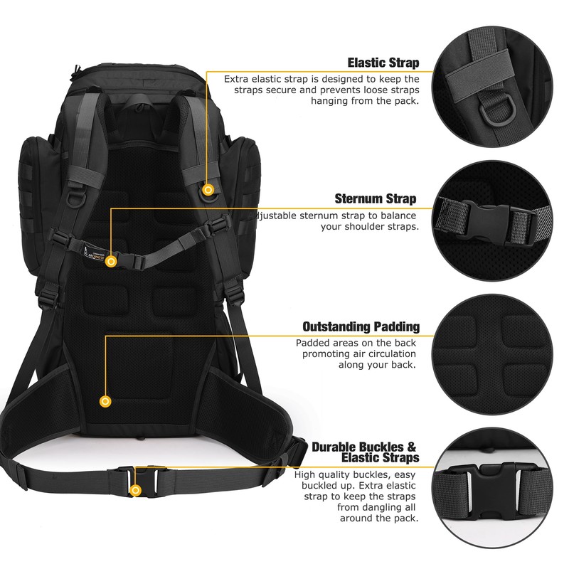 Mardingtop 50L Internal Frame Backpack with Rain Cover for Hiking,Camping,Backpacking,Travel,Outdoor