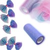 Hazrcvr Rainbow Tulle 2 Rolls Rainbow Glitter Tulle Roll Decorative
