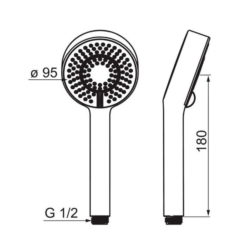 Hansa Basic Jet Shower/Hand Shower 3-Jet | Hose Connection G