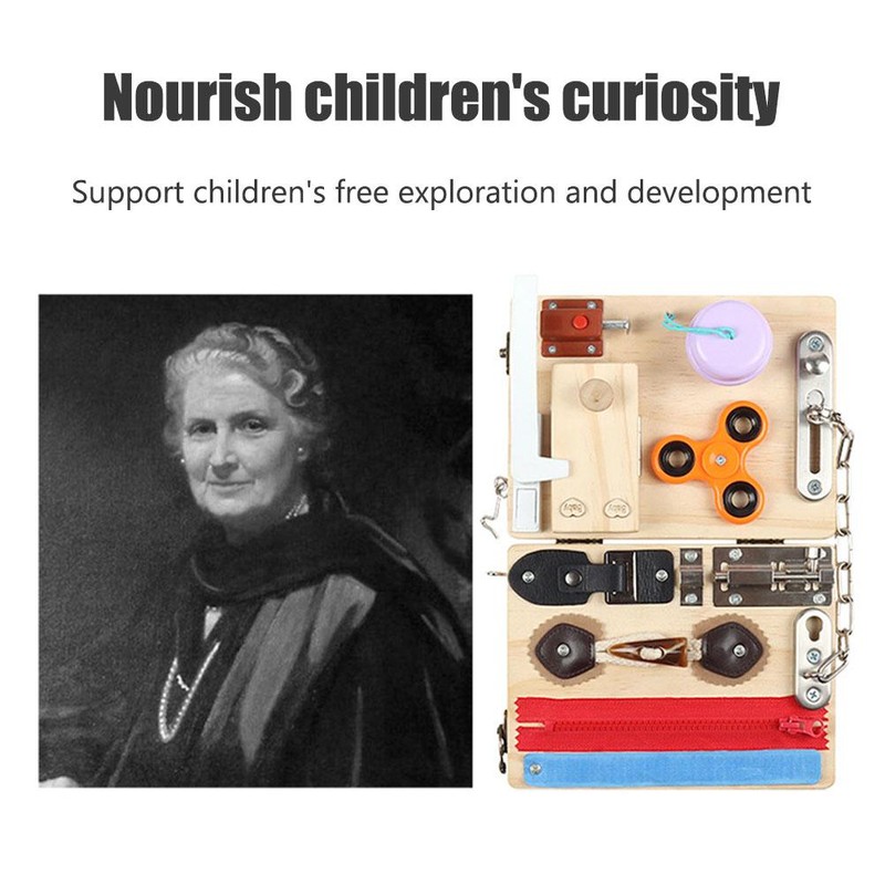 Children Busy Board Educational Board Old Wooden Folding Inftant Sensory