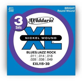 D'Addario EXL115-3D Guitar Strings XL 11-49 3-Pack Jazz