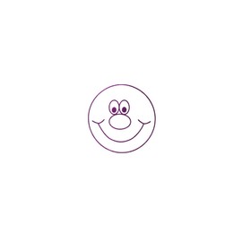 SuperStickers Smiley Face Pre-Inked Stamper - Purple, 28mm