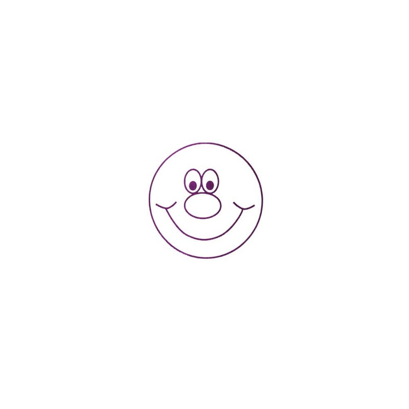 SuperStickers Smiley Face Pre-Inked Stamper - Purple, 28mm