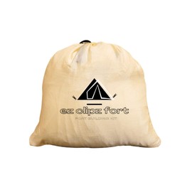 ez clipz- Kids Fort Building Kit- Large Fort Blanket and Clips to Attach to Furniture-Best Gift for Children-Indoor/Outdoor Fort by Pickle & Olive (Creme/Beige)