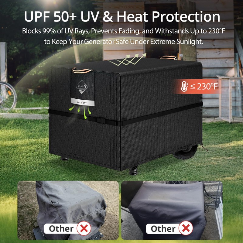 QH.HOME Waterproof Generator Cover 24x18x20 inch ,900D Heavy Duty Oxford
