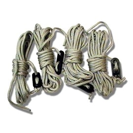 Universal 2.8 Metre BLACK Camping Awning Tent Guy Lines Ropes Tensioners Pack of 4