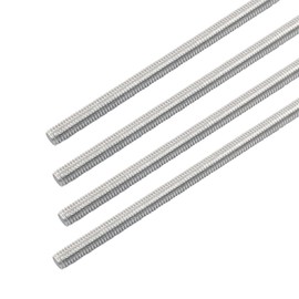 Cjueiom 4 Pcs M5 x 250mm Fully Threaded Rod, 304 Stainless Steel Right Hand Threads Rods, Fully Threaded Studs for Anchor Bolts, Clamps, Hangers and U-Bolts
