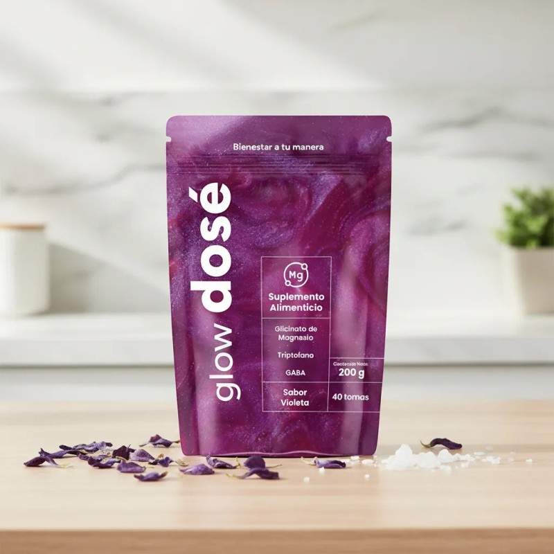 Dose Suplementos Glow Magnesio Colageno 200 Grs Sfn Violeta