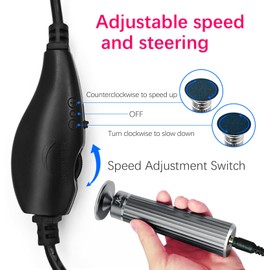 5.3'' Electric Foot Callus Remover with 80pcs Sandpaper Discs & Brush, Professional Aluminum Ergonomic Pedicure Tool, Stepless Speed & Reverse Control for Dead Skin Removal (Grey)