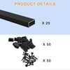 25 Pack 36" Black Hollow Rectangle Aluminum Deck Balusters with