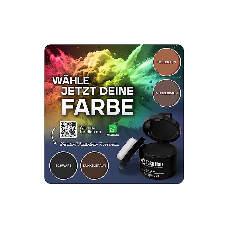 Take Hair Beard Dye, 100% Waterproof, 4 g Beard Powder