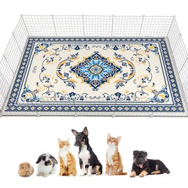 Glittme Guinea Pig Cage Liners 91"x 63"Reusable and Washable Guinea Pig Pee Pads Guinea Pigs Bedding Super Absorbent Guinea Pigs Mat Non Slip Pad for Small Animals