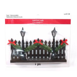 Celebrate It Tiny Treasures Fence and Lamp Posts for Christmas Village S15