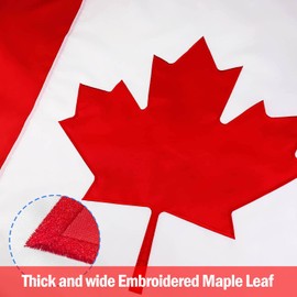 Canada flag 3X5 Foot Heavy Duty Canadian Flags, Thick Embroidered Maple Leaf and Brass Grommets 3x5Ft Oxford Nylon Canadian National Flag for All-Weather Indoor/Outdoor Garden,House Decoration Office