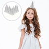 Kisangel 12Pcs Silver Glitter Birthday Cone Hats for Boy Girl