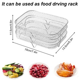 Air Fryer Rack, 304 Edelstahl Heißluftfritteuse Grillrost Dehydrate Rack Multifunktional Stapelbar Airfryer Grillpfanne Luftfritteusen Zubehör Kompatibel Mit Ninja Foodi Dual Air Fryer