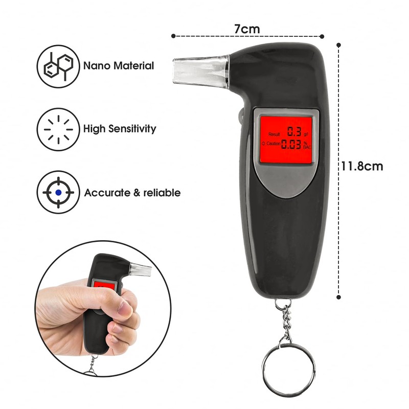 Felic Alcohol Breathalyzer Alcohol Analyzer, Portable Breathalyzer for Alcohol, Personal