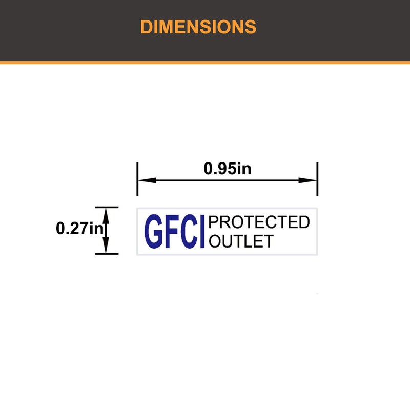 GFCI Protected Outlet Receptacle Plates Label Sticker Decal Blue Print