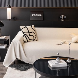 Feyocn 100% Waterproof Sofa Covers for Pets Couch Covers Dogs Cats Sofa SlipCover for 2-3 Cushion Couches Reclining Armseat Futon Washable Furniture Protector Covers for Living Room(71" x 91", Beige)