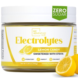 My Adventure to Fit Zero Sugar - Lemon Candy Electrolytes Powder - Refreshing Hydration - Caffeine Free Energy with All Natural Ingredients - Vegan, Keto & Paleo - Sugar Free Electrolytes Powder Drink Mix - 37 Servings