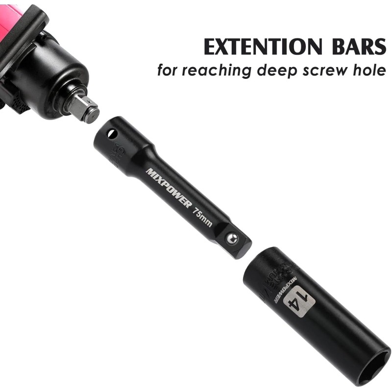 Unbranded 3/8" Drive Impact Socket Set, 49-Piece Standard SAE