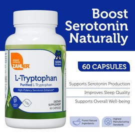 Zahler L-Tryptophan 500mg Supplement, Contains 500mg of L-Tryptophan, Kosher, 60 Capsules