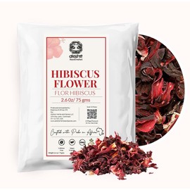 Akshit Natural Hibiscus Flowers, Dried Edible Flowers/Petals, 5.2oz, Flor de Jamaica, No Additives, Non-GMO.