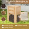 S AFSTAR Raised Garden Bed with Wood Composter, 49" x