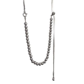 AJIRO ACCESSORY N049 Simple Chain, Surgical Stainless Steel, Lariat, Adjustable Ball, Silver, Stainless Steel, 316L Simple, Women's, Women's, Men's, Gift, Gift, Daily Jewelry, Stainless Steel