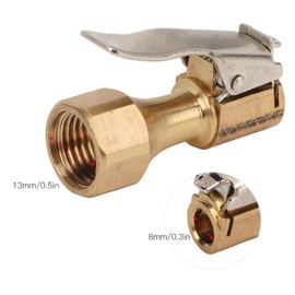 Pack of 2 Air Chuck with Clip, Tyre Valve Adapter, Lockable Tyre Inflator Nozzle Connector, Clip to Brass Internal Thread, Tyre Pump Nozzle Converter Tool, Universal for Air Pumps