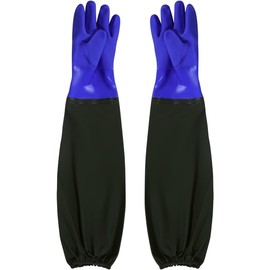 MOPCONY Rubber Gloves, Long Fisheries, Long Gloves, with Arm Cover, Thick Gloves, 27.6 inches (70 cm), Water Work, Fishery, Washing, Laundry, Housework, Car Washing, Gardening, Work Gloves,