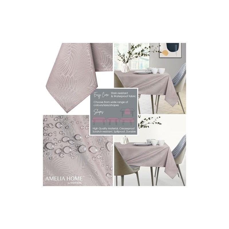 AmeliaHome Tablecloth, Lotus Effect, Water-resistant