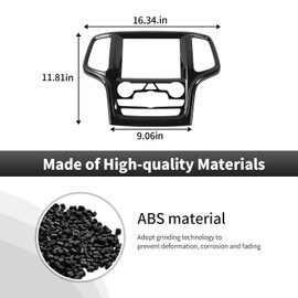 CheroCar Carbon Fiber Central Control Multimedia GPS Navigation Panel Trim Cover Compatible with 2014 2015 2016 2017 2018 Jeep Grand Cherokee Decoration Interior Accessories
