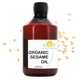 B.O.T cosmetic & wellness - Organic Sesame Oil 100% Natural and Cold Pressed | Skin and Hair Care | Ayurveda Massage Oil | Versatile Use, Neutral, 500 ml Pack of 1