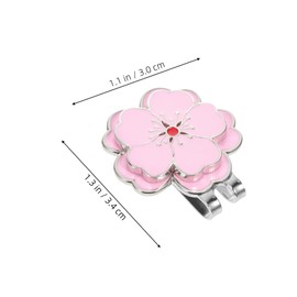 Kisangel 2pcs Pink Flower Magnetic Golf Ball Marker Hat Clip Set Stylish Golf Bag Accessories for Caps Visors and Belts Lightweight and Convenient Design for Women Golfers