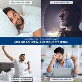 YIIORAUP Eye Bags Treatment for Men: Eye Roller for Puffy Eyes and Under Eye Puffiness Reducer – Caffeine Eye Cream for Dark Circles and Wrinkles