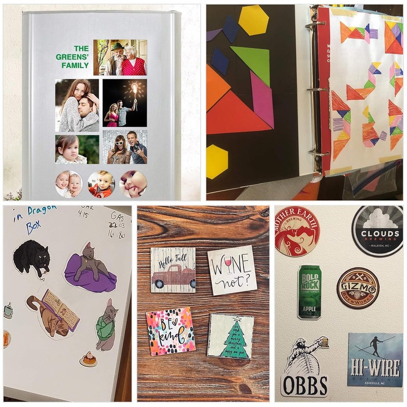 Magnetic Sheets with Adhesive Backing for Crafts, DIY 12 Pack.