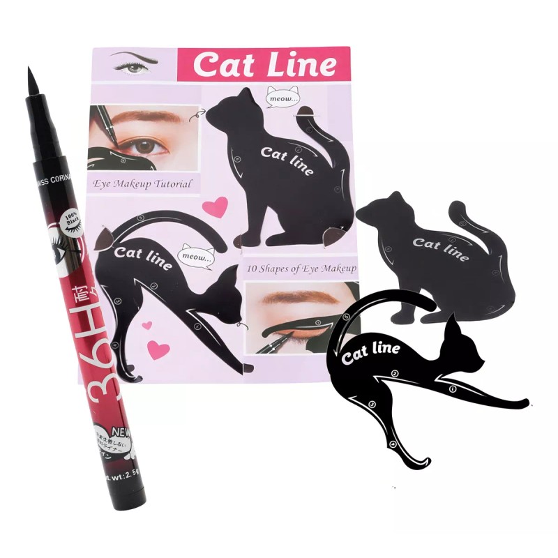 Bisutex Delineador Ojos Plantilla De Gato Para Delinear Ojos Color