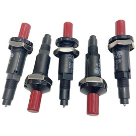 MCAMPAS 1 Outlet Piezo Push Button Ignitor with Mounting Nut,18 mm,5 Pack for BBQ Grills,Patio Heater,Water Heater, Fireplace