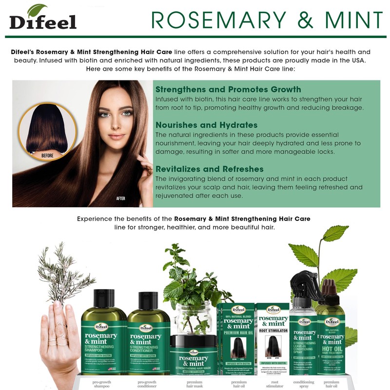 Difeel Rosemary & Mint Foaming Mousse 8 Ounces - Infused