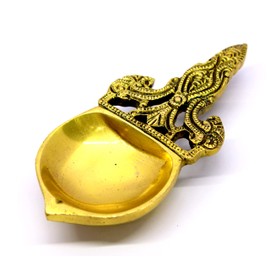 eSplanade - Brass Diya to burn Dhoop Kapoor | Oil Lamp | Deepam | Deepak | Kuthu Vilakku | Pooja Articles | 5.75" Inches Length